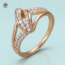 Ring mit weißen Zirkonia 585er Walzgold Roségold Rolled