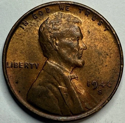 1946 S Uncirculated Lincoln Wheat Cent Exact Coin Imaged #LWC1911