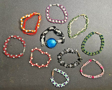 Set of 10 Beaded Multicolored Handmade Bracelets Women  Children Sizes