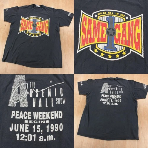 REEBOK Arsenio Hall Same Gang t-shirt LARGE 90s west coa 1990s vintage concert t-shirt, vintage, size L, single stitch, B+ condition