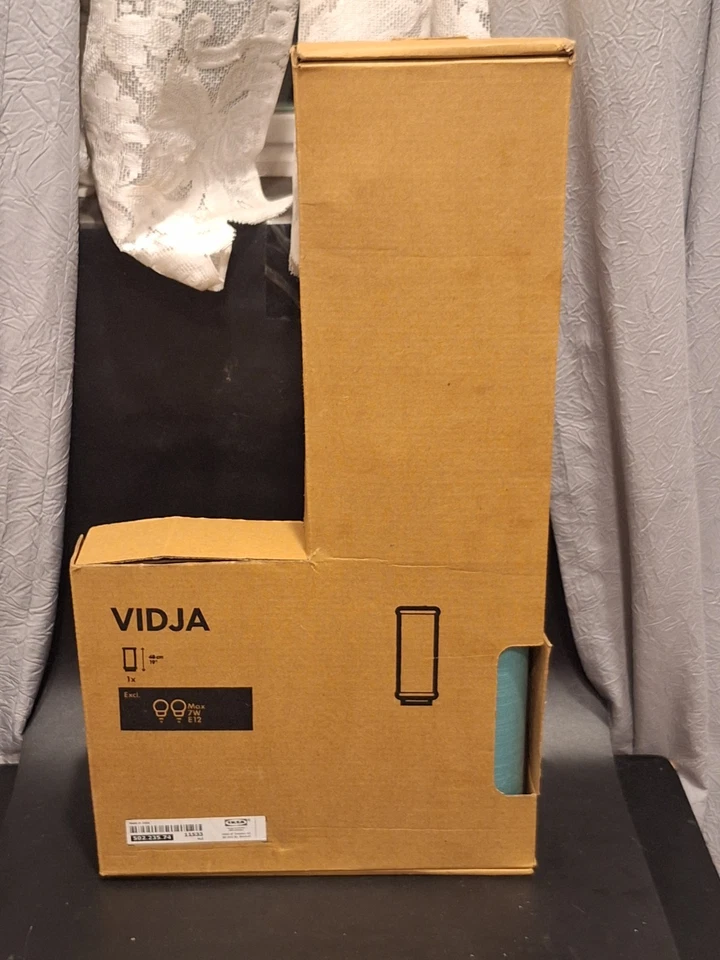 Abajur de mesa IKEA VIDJA aço/tecido azul 19" novo caixa aberta 502.235.74 - Imagem 2 de 4