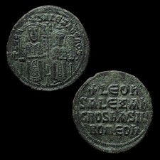 SBC: BYZANZ, AE Follis. Leo VI, der Weise, mit Alexander. SB 1730.