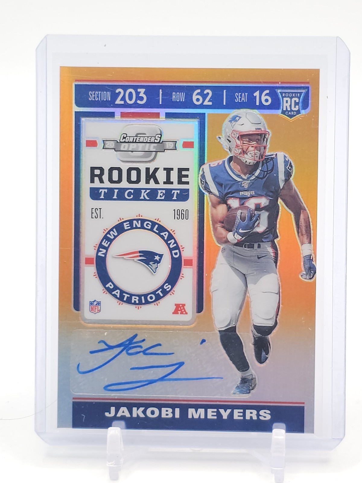 Jakobi Meyers Panini Contenders Optic #198 Autograph-Orange