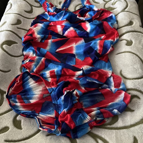 Vintage Speedo One Piece Swimsuit Women’s Size 28 aop Dolphin Neon 90s nwt