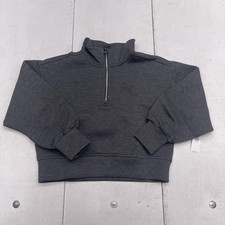 Old Navy Active Pullover Youth Medium 8 Gray Bounce Fleece Half Zip Sweatshirt