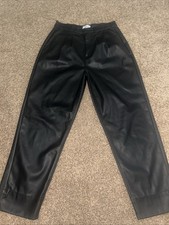 Pistola Womens Zipper Fly High Rise Straight Faux Leather Pants Black Size 26