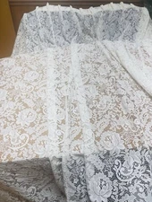 JCP  Pretty Vintage Pinch Pleat Lace Panel Off White Cottage 48" x 84 " x 1