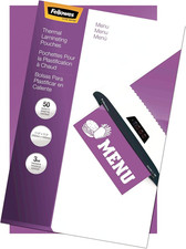 Hot Laminating Pouches, 3 Mil, Menu Size, 50 Per Pack (52013)