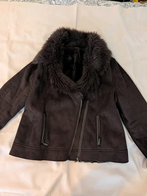 Size 18 Brown Faux Fur M&Co Jacket Size 18 Good Condition - Image 1 of 4