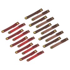 Leather Cable Straps Cable Ties, Cord Organizer, Brown/Wine Red, 20pcs