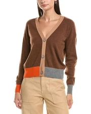 Incashmere Color Block Cashmere Cardigan Women's