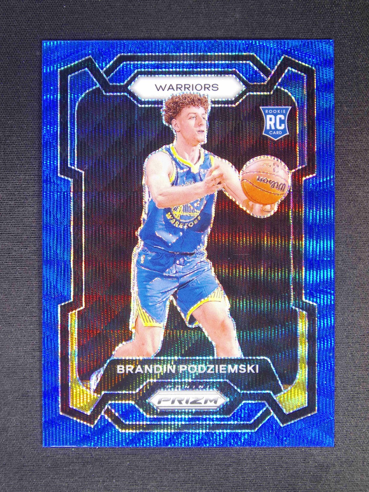 2023-24 Panini Prizm Brandin Podziemski #147 RC Rookie Blue Wave
