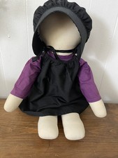 Amish Doll 21 Inch With Bonnet Purple Dress Cotton Soft Stuffed Handmade