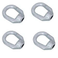 4 Pcs Hot Dipped Galvanized 5/8" Eye Nut with 3/4"-10" UNC Tap 5,200 Lbs WLL