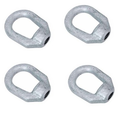 4 Pcs Hot Dipped Galvanized 5/8'' Eye Nut with 3/4''-10'' UNC Tap 5,200 Lbs WLL