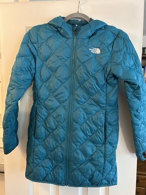 The North Face ThermoBall Eco Women's Blue Hooded Insulated Puffer, size XS