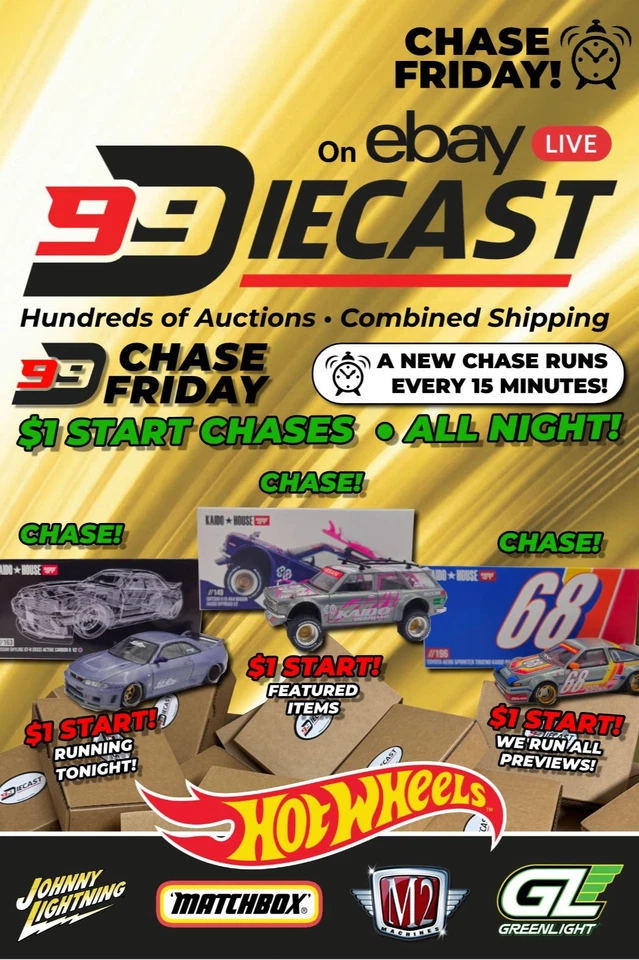 ⏰ Chase Friday! 🔥 Every 15 min! Hot Wheels, Kaido Chases, M2 ++ 10/23