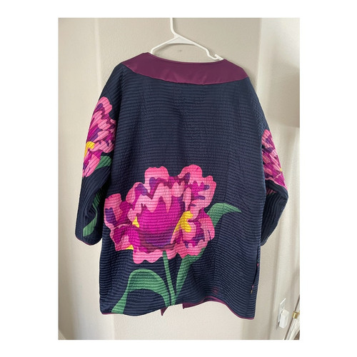 Vintage Michael Vollbracht Wende Blumen Kimono Steppjacke Kunst zum Tragen 1X - Bild 5 von 12