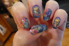 Color Nail Polish Strips 16ct. CLASSY CLAWS & CCN GID CUSTOM. FLUTTERING SKULLS