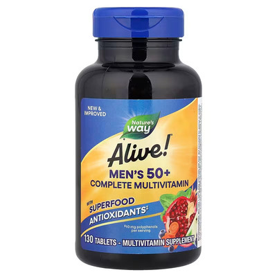 Nature's Way, Alive Men's 50+ Complete Multivitamin, 130 Tabletten, Ablaufdatum: 04/2027