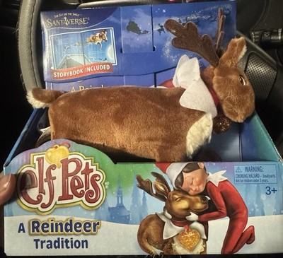 Elf Pets A Reindeer Tradition by Chanda Bell Plush & Hardcover Book