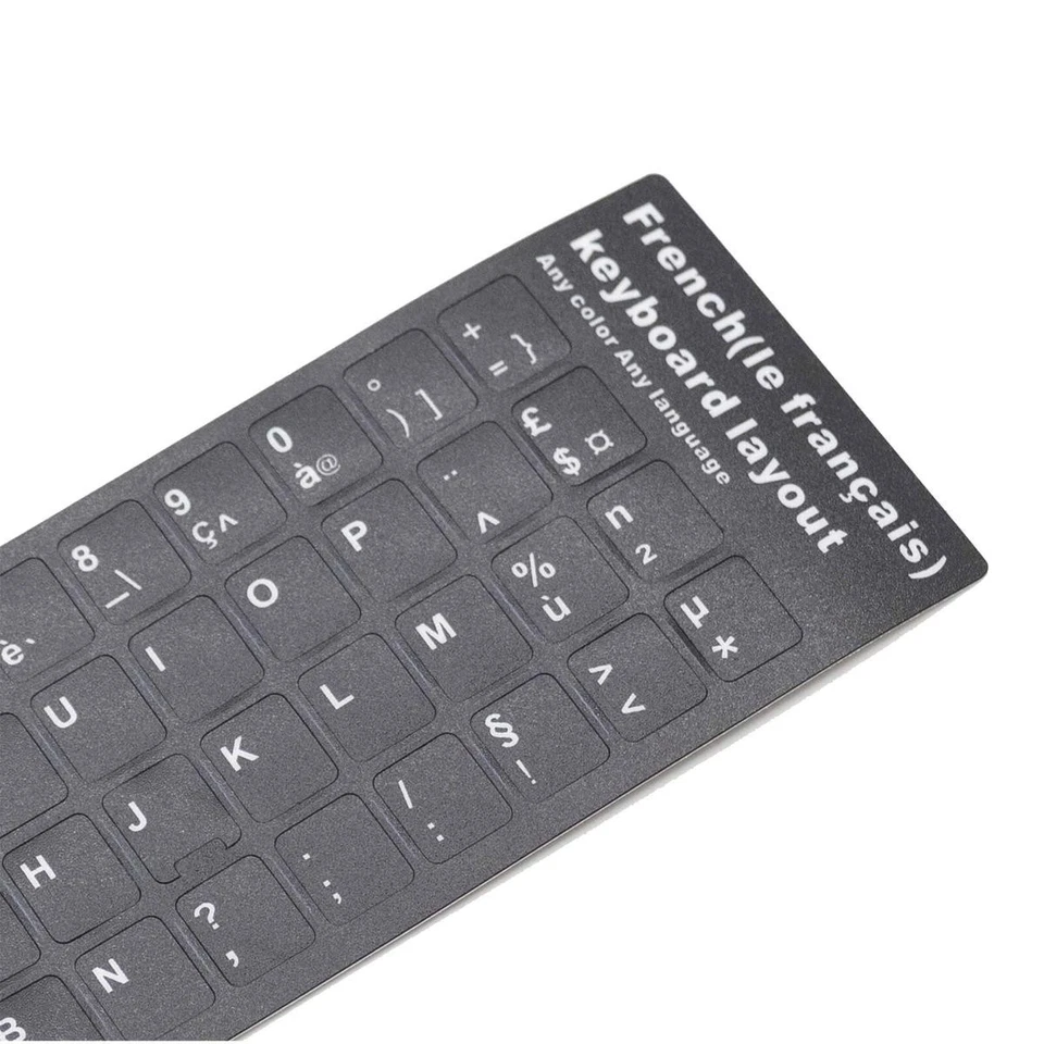 Adhésifs Clavier Noir Layout Azerty Français Lettres Ordinateur Portable 13x11mm - Photo 2/2
