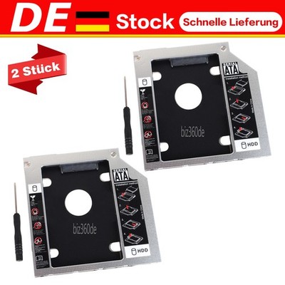 2st. 2nd HDD SSD Festplatten Caddy für 9.5mm Universal CD / DVD-ROM Optical Bay