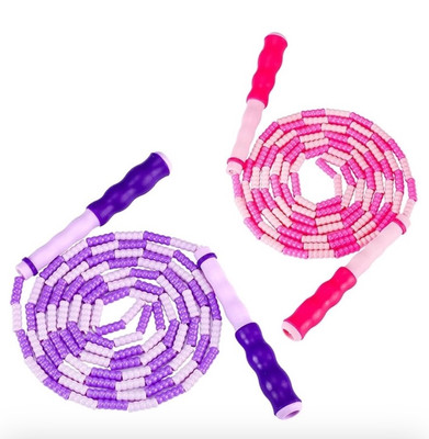 2 Pack Jump Rope Fitness Exercise Equipment Tangle-Free Adjustable Pink & Purple