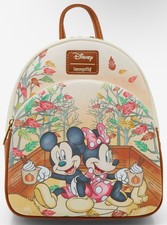 Disney Loungefly Nueva Mochila Hojas de Otoño Mickey Minnie Mouse