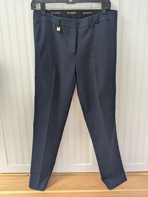 Karl Lagerfeld Paris Womens Navy Blue Dress Pants Trousers Size 6 Chic Fashion