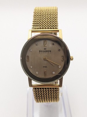 Vintage Herren Skagen Uhr Quarz Kreis Armband Strap Denmark - funktioniert