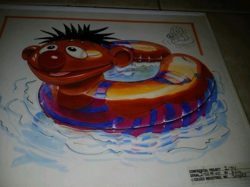 1983 Coleco Ernie Sesame Street Prototype Raft Presentation Art  Dexter Liu NM - Picture 2 of 4