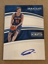 2016-17 Immaculate Collection Scripts Mindaugas Kuzminskas /99 Knicks RC NM