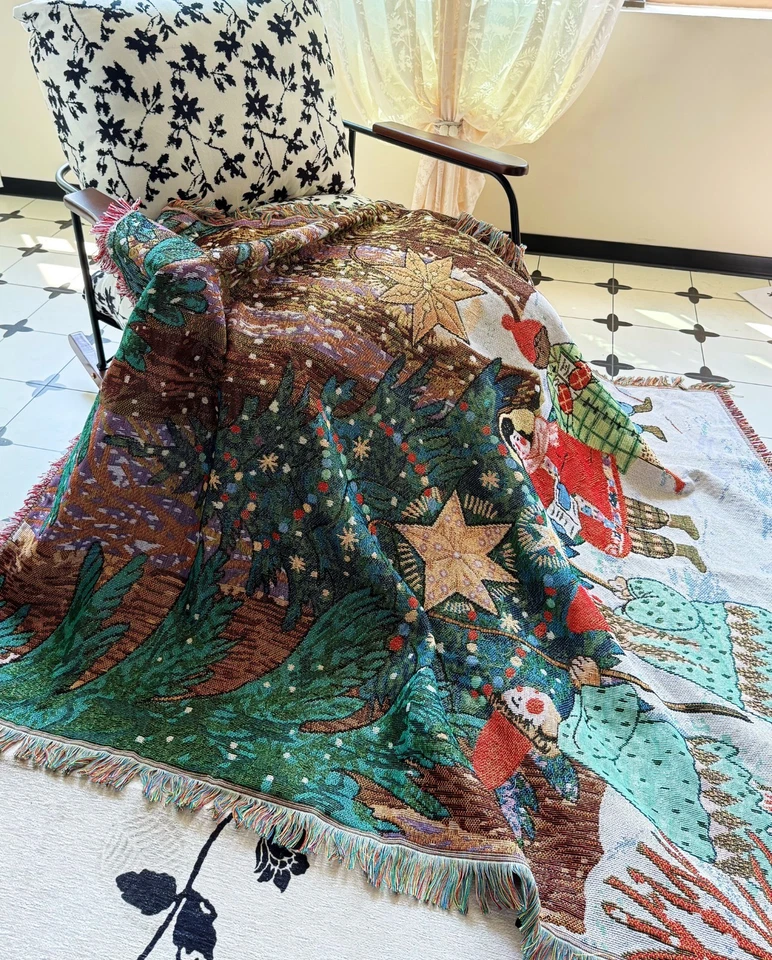 Festive Nutcracker Christmas Woven Blanket Throw Sofa Couch Wall Tapestry 50x60 - Image 4 of 4