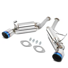 Fit 03-09 Nissan 350Z Infiniti G35 4.5" Muffler Burnt Tip Axle Catback Exhaust