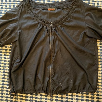 Vintage Prada Black Short Sleeve Zipped Jacket Size 44 (10)