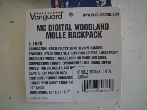 USMC US MARINE CORPS WOODLAND MARPAT CAMOUFLAGE WASSERDICHT MOLLE RUCKSACK + - Bild 4 von 12