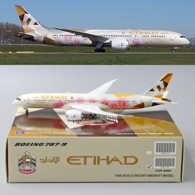 RARE ** Etihad B787-9 Japan FLAPS DOWN Reg: A6-BLK JC Wing 1:400