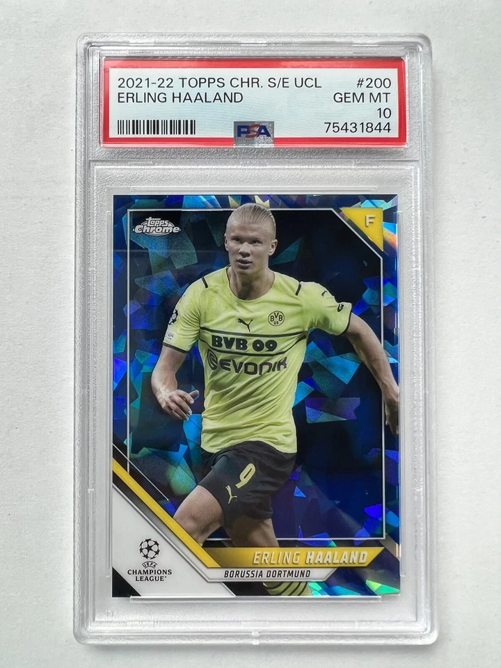2021-22 Topps Chrome Sapphire UEFA- #200 Erling Haaland PSA 10