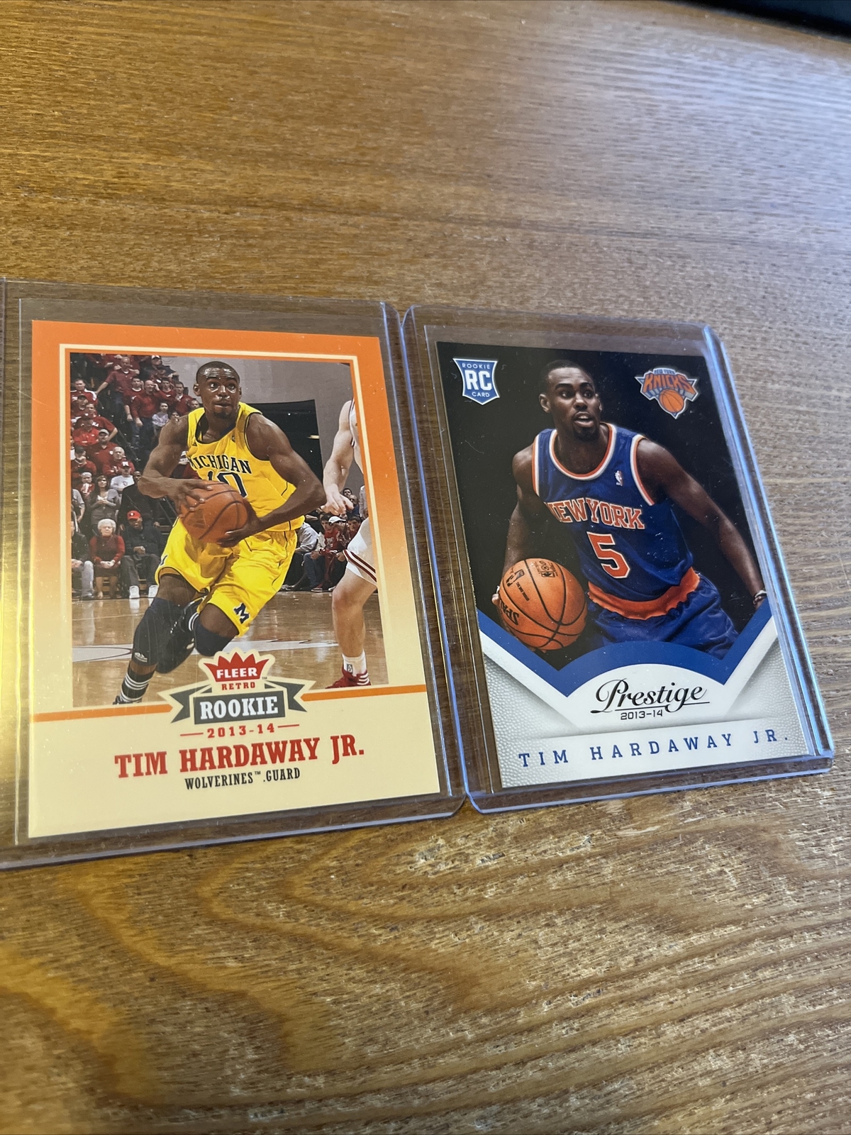 TIM HARDAWAY JR RC 2013 Fleer Retro #46 & Prestige #184 Knicks Cards (c1)