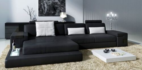 Ledersofa Sofa Couch Polster Eck Garnitur L Form Sitzecke Bellini Textil Stoff - Bild 1 von 12