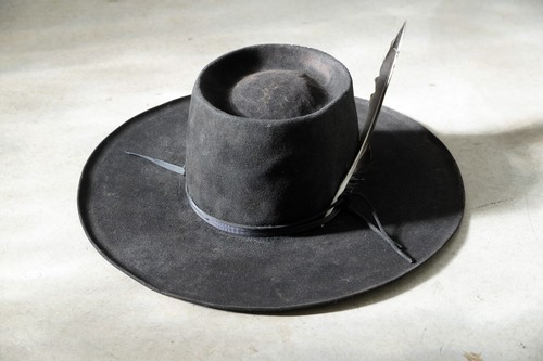 Custom Lone Hawk "Bedouin Telescope" Extra Wide Brim Hat With Feather | 7-3/8