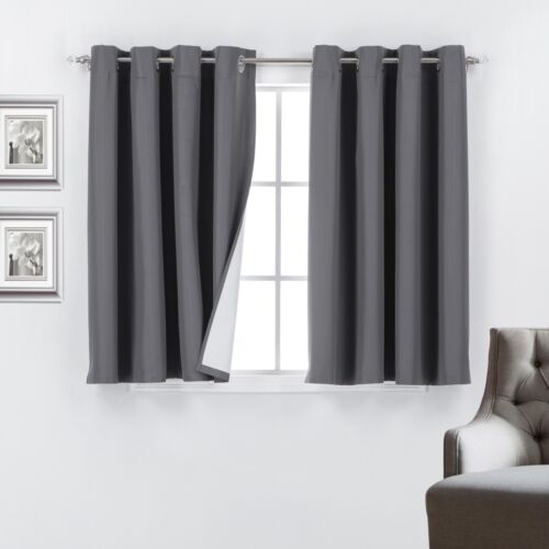 2 Panels 100% Blackout Curtains Thermal Insulated Grommet Top Window Drapes Set - Picture 21 of 82