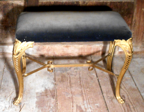 ANTIQUE VICTORIAN ART NOUVEAU FOOTSTOOL OTTOMAN - Picture 5 of 5