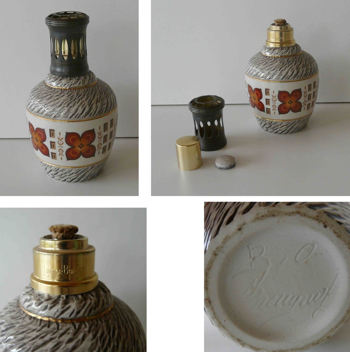 Lampe Berger Breugnot En Faïence – B.O, Vintage, Fonctionnelle