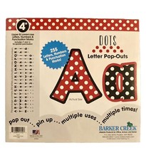 NEW BARKER CREEK 4  UPPER AND LOWERCASE DOTS LETTER POP OUTS RED WHITE BLACK