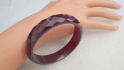 VINTAGE ESTATE FACETED CHERRY AMBER BRACELET 1/2