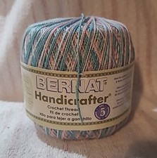 Bernat Handicrafter Crochet Thread 80g 33206 Touch Blue White Pink