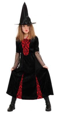 Hexe Hexenkleid Kostüm Kleid Witch Zauberin Vampir Kinder Mädchen Hexenkostüm