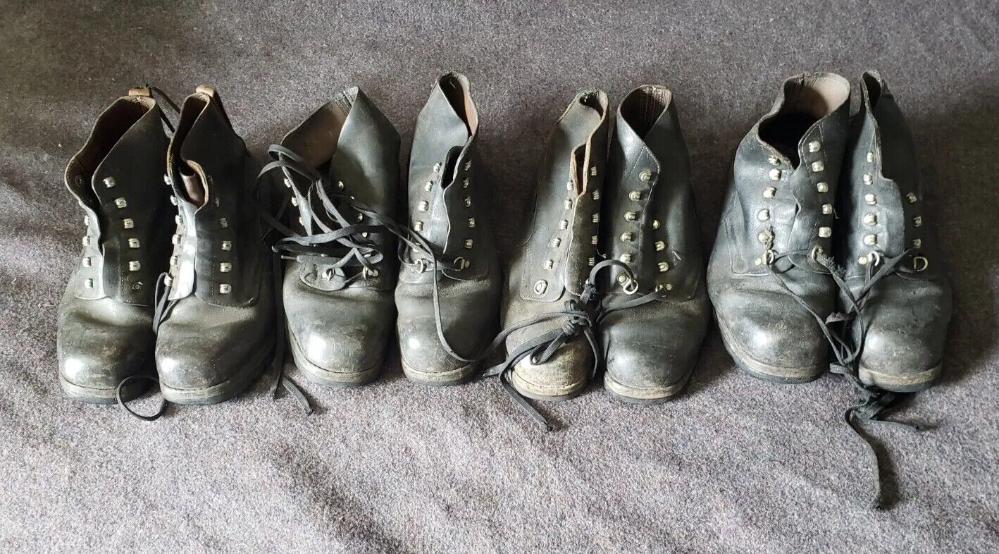 een experiment doen thema Sta op Original Swiss Army Surplus Vintage Mens Leather Mountain Boots military  lot | eBay